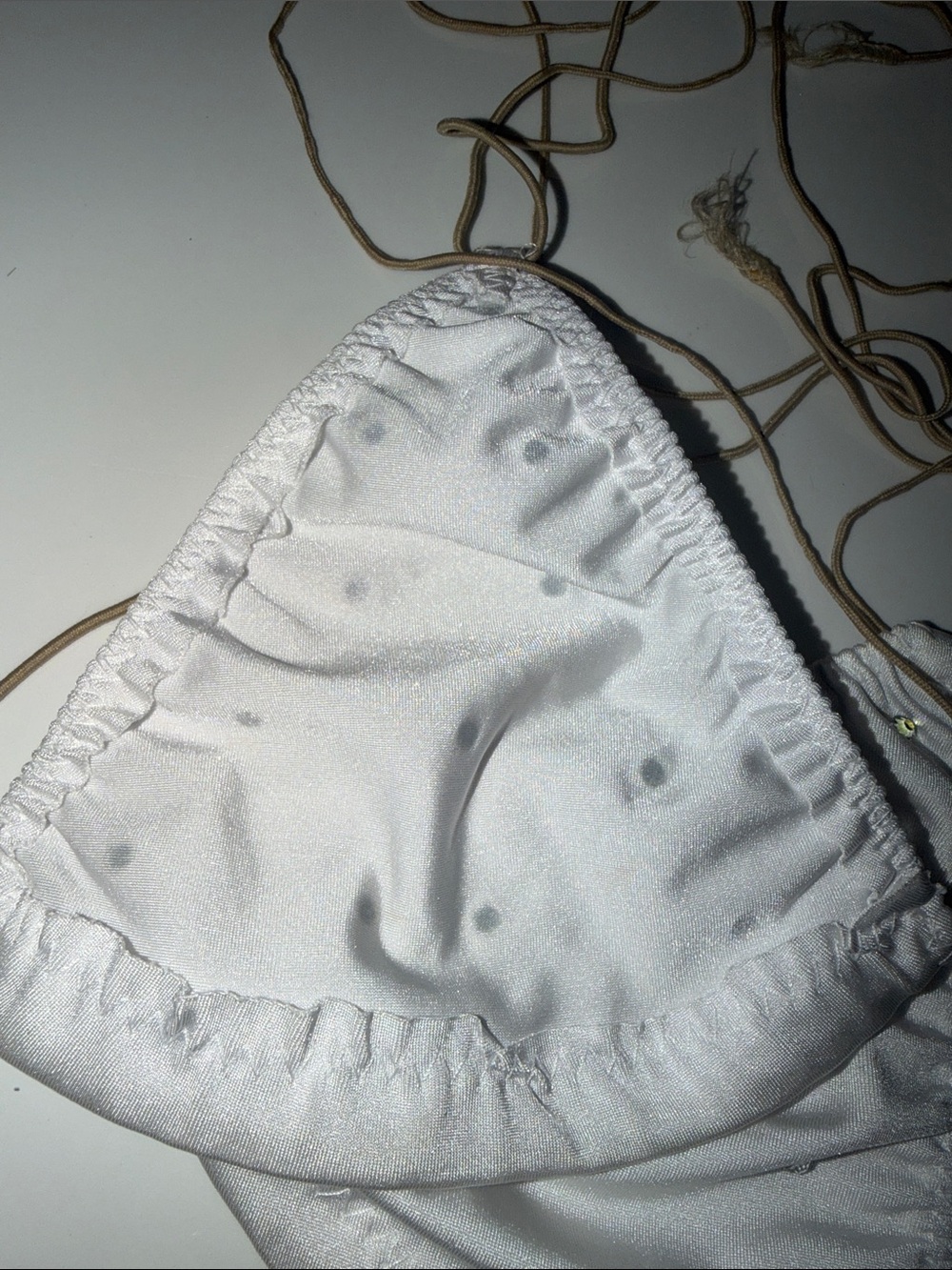 White Rhinestone String Bikini Set - Picture 4 of 4